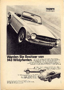 Werbung - Triumph Sportwagen